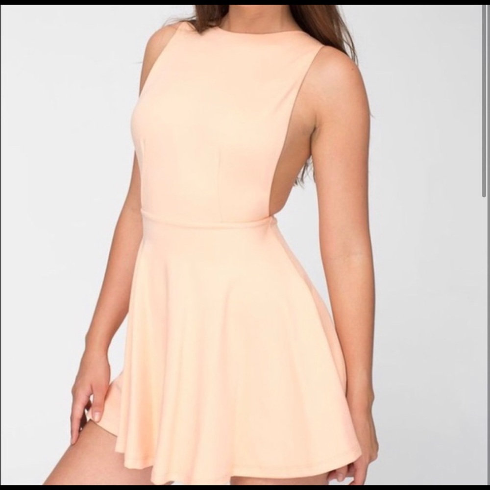 American Apparel Backless Skater Dress Nude/Pink